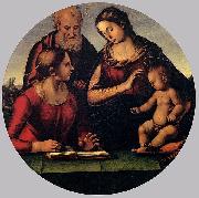 Luca Signorelli The Holy Family with Saint oil